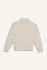 Relax Fit Half Turtleneck Zip-Up Modal Sweatshirt