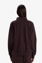 Relax Fit Half Turtleneck Zip-Up Modal Sweatshirt