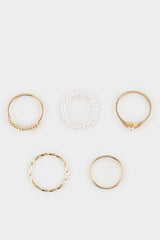 women 5-Piece Gold Ring
