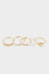 women 5-Piece Gold Ring