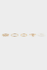 women 5-Piece Gold Ring