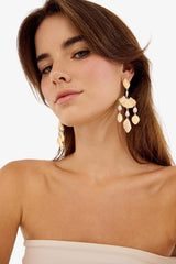 Women Pearl Detailed Dangle Gold Earrings