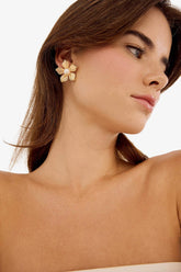 Women Flower Gold Earrings