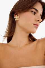 Women Flower Gold Earrings