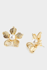 Women Flower Gold Earrings