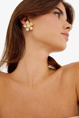 Women Flower Gold Earrings