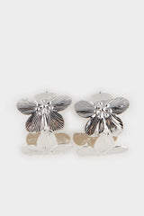 Women Flower Silver Earrings