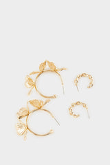 Women 2-Pack Gold Earrings