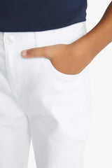 Boys Standard Leg Gabardine White Trousers