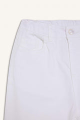 Boys Standard Leg Gabardine White Trousers