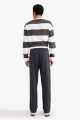 Regular Fit Sweatpants with Drawstring Waist and Straight Leg