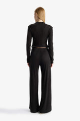 Elastic Waist Flare Fit Wide Leg Sweatpants