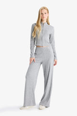 Elastic Waist Flare Fit Wide Leg Sweatpants