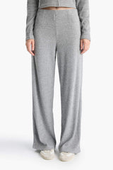Elastic Waist Flare Fit Wide Leg Sweatpants