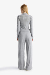 Elastic Waist Flare Fit Wide Leg Sweatpants