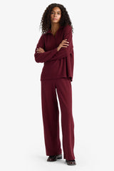 Wide Leg Ribbed Camisole Elastic Waist Trousers