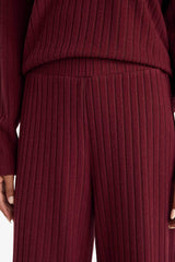 Wide Leg Ribbed Camisole Elastic Waist Trousers