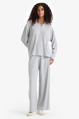 Wide Leg Ribbed Camisole Elastic Waist Trousers