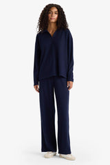 Wide Leg Ribbed Camisole Elastic Waist Trousers