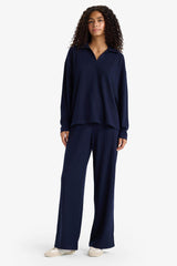 Wide Leg Ribbed Camisole Elastic Waist Trousers