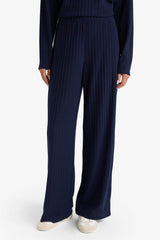 Wide Leg Ribbed Camisole Elastic Waist Trousers