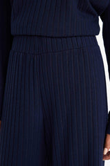 Wide Leg Ribbed Camisole Elastic Waist Trousers