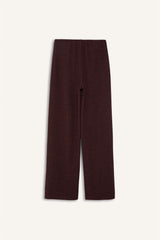 Straight Fit Elastic Waist Wide Leg Trousers