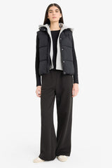 Regular Fit Hooded Zippered Puffer Vest