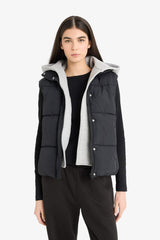 Regular Fit Hooded Zippered Puffer Vest