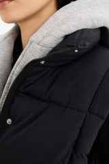 Regular Fit Hooded Zippered Puffer Vest
