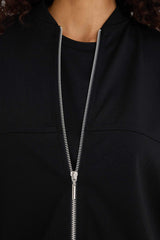 College Collar Zippered Soft Textured Modal Bomber Cardigan