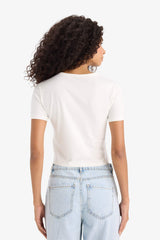 Slim Fit Slim Cut Crew Neck Combed Cotton Short Sleeve T-Shirt