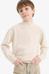 Boys Stand Collar Knitwear Sweater