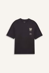 100% Cotton Boxy Fit Relaxed Cut Crew Neck Back Printed Short Sleeve T-Shirt