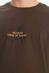 100% Cotton Boxy Fit Crew Neck Back Printed Short Sleeve T-Shirt