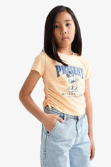 Girls Disney Mickey & Minnie Fitted Crew Neck Short Sleeve T-Shirt