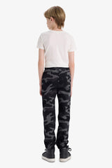 Boys Jogger Fit Camouflage Patterned Gabardine Trousers