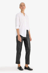 Straight Fit Double Pocket High Waist Midi Trousers