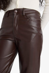 Straight Fit Double Pocket High Waist Midi Trousers