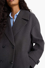 Regular Fit Buttoned Long Cashmere Coat