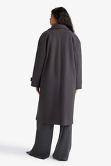 Regular Fit Buttoned Long Cashmere Coat