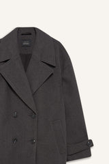 Regular Fit Buttoned Long Cashmere Coat