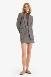 High-waisted lined A-line skirt