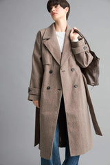 Regular Fit Buttoned Cashmere Long Coat