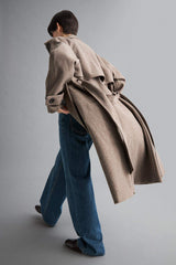 Regular Fit Buttoned Cashmere Long Coat