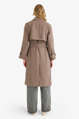 Regular Fit Buttoned Cashmere Long Coat