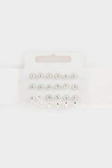 Women 9-Piece Silver Earrings