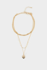 Women's 3-Piece Heart Gold Necklace