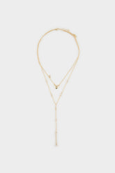 Women Heart Y Gold Necklace