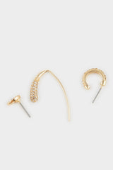 Women's 3-Piece Gold Earrings